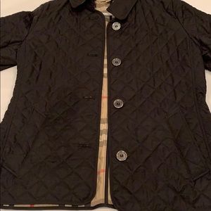 Burberry light weight jacket with plaid detail